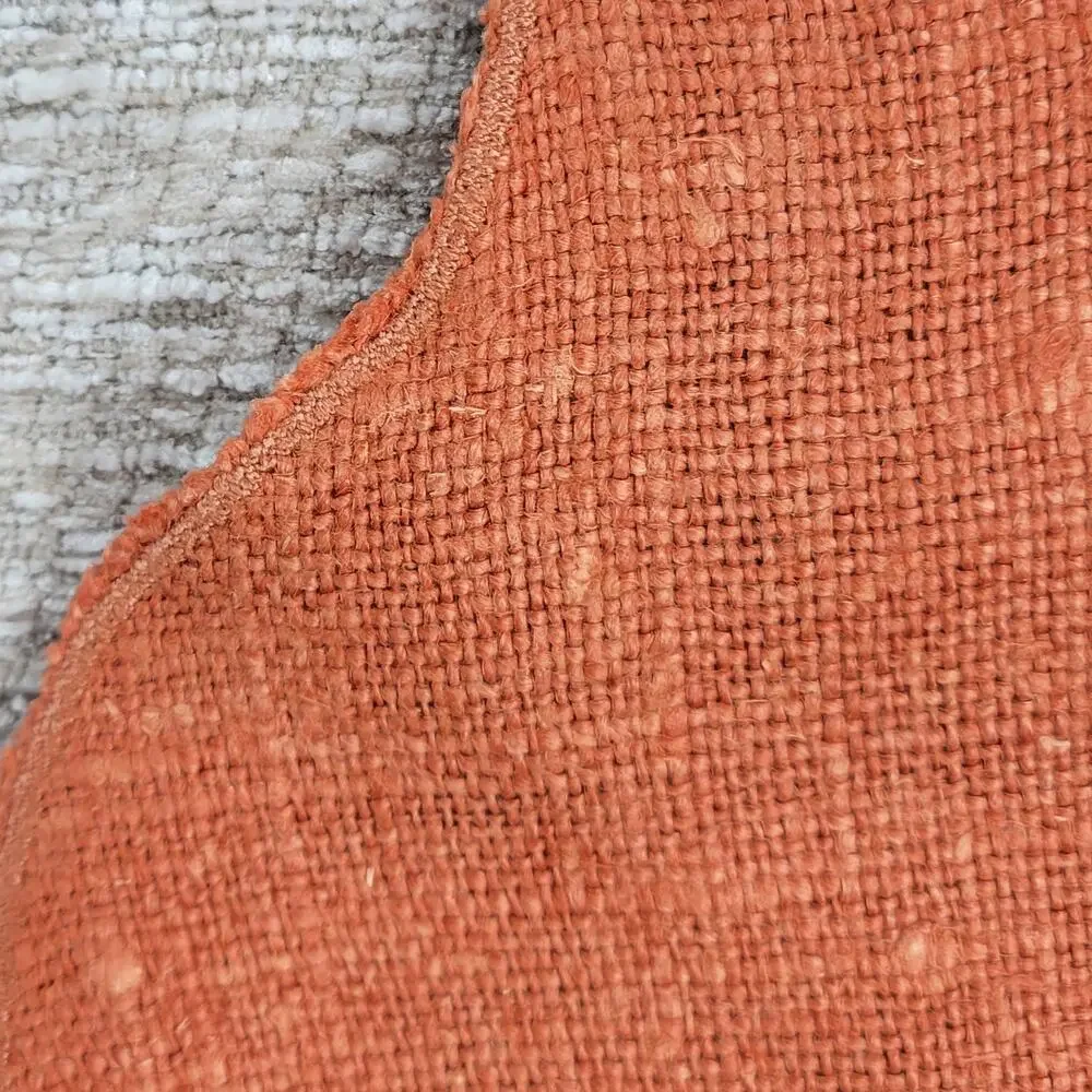 VTG Williams Sonoma Linen Placemats Pumpkin Orange Scalloped Edge Oval Set of 4